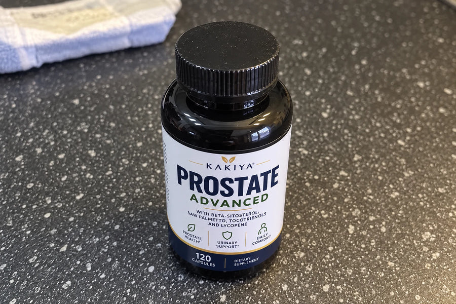 Kakiya Prostate Reset on a bedside table